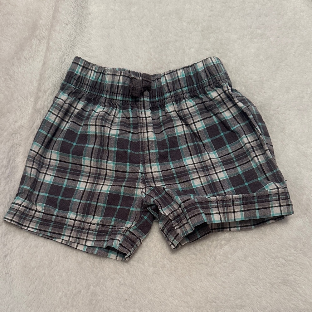 Carter's Checkered Kids Shorts in Black and Green